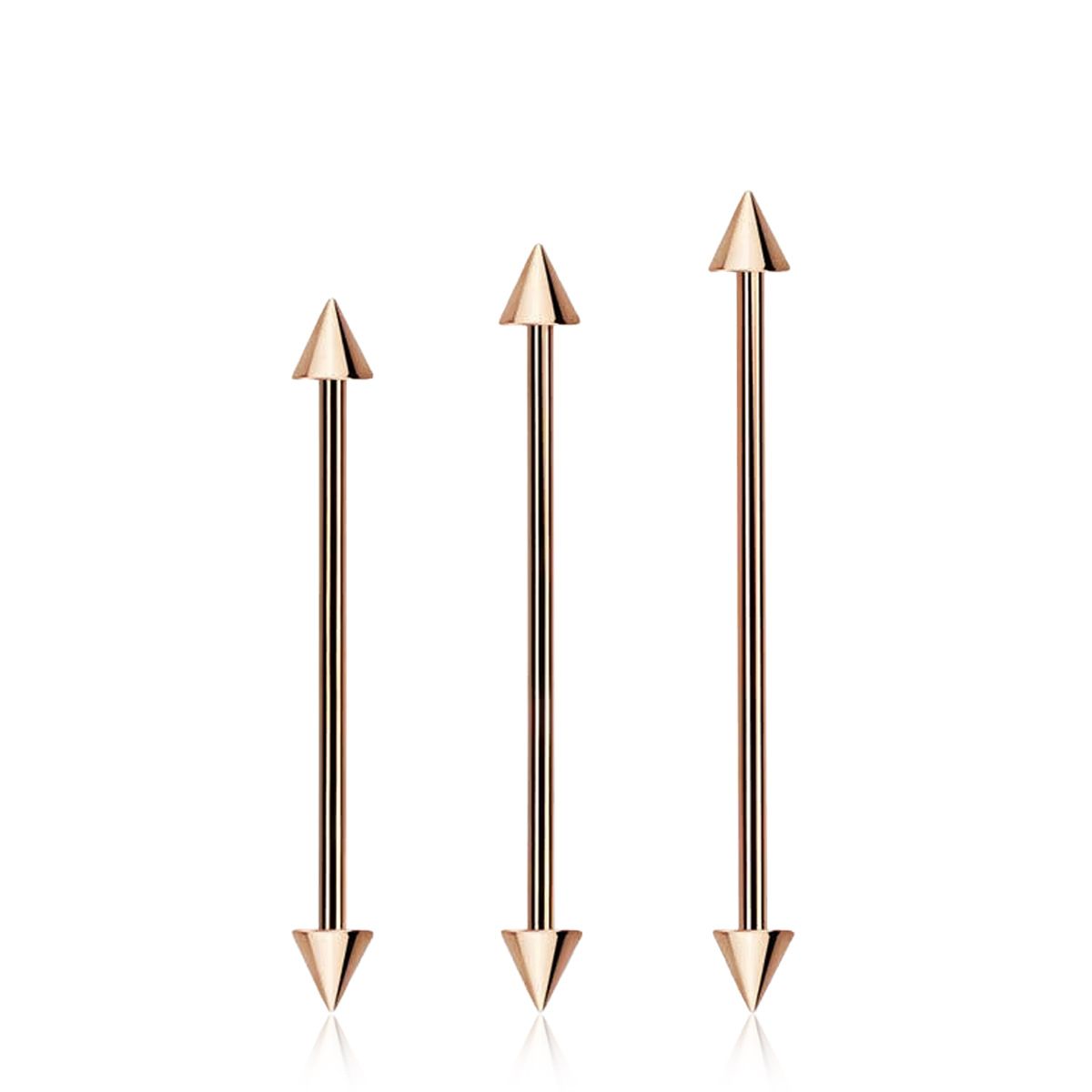 Industrial Barbell Roséguld 1.6mm med 5mm kona
