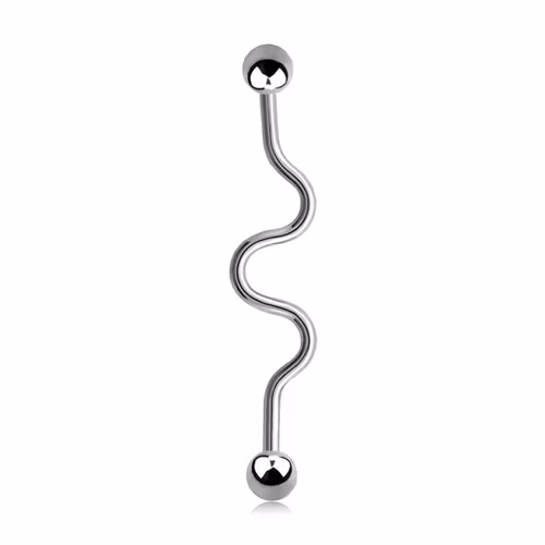 Industrial Barbell 1.6mm Zig-Zag med 5mm Kulor
