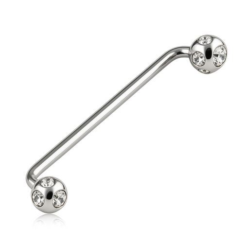 Industrial / Surface Barbell 1.6mm med 5mm crystal kulor