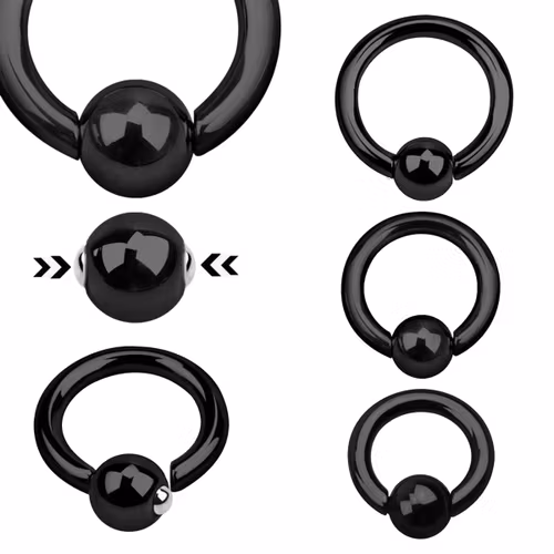 PVD Pläterad BCR 3mm med 8mm fjädrad kula