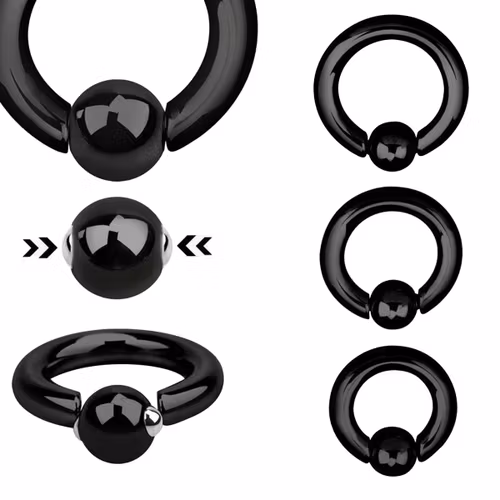PVD Pläterad BCR 4mm med 8mm fjädrad kula