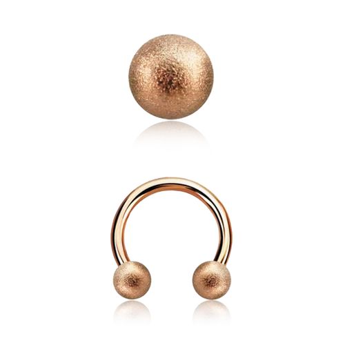 CBR 1.2mm roséguld med 3mm frostade kulor