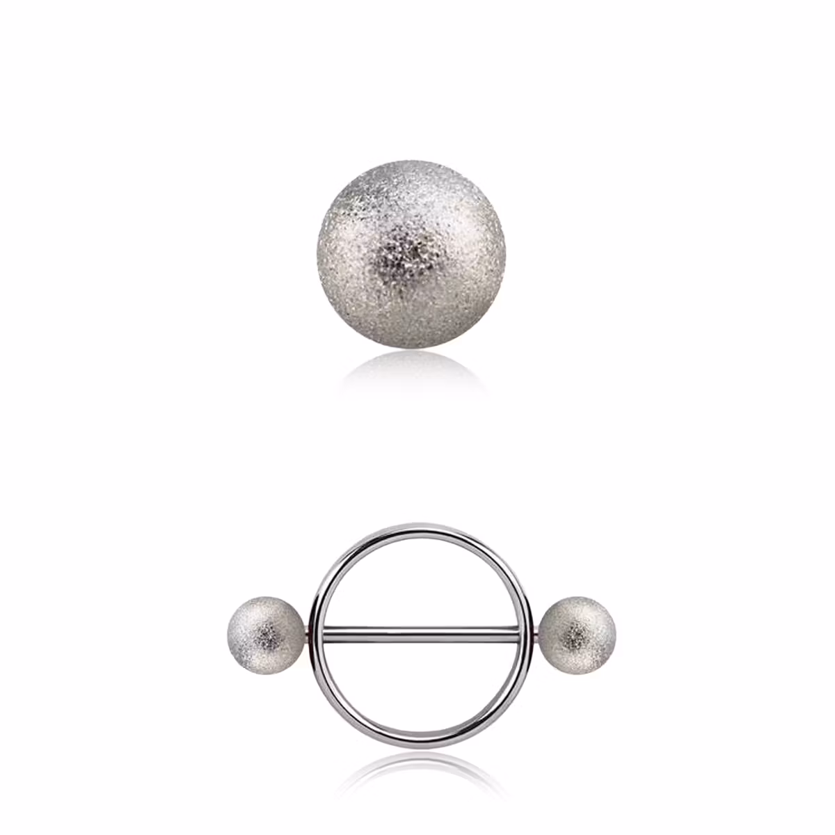 Rund bröstsköld 1.6mm med frostade 5mm kulor