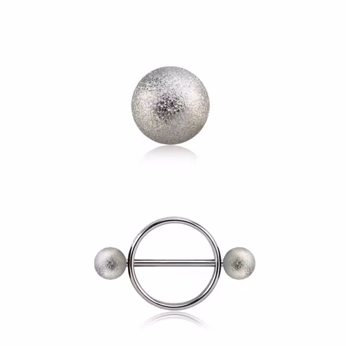 Rund bröstsköld 1.6mm med frostade 5mm kulor