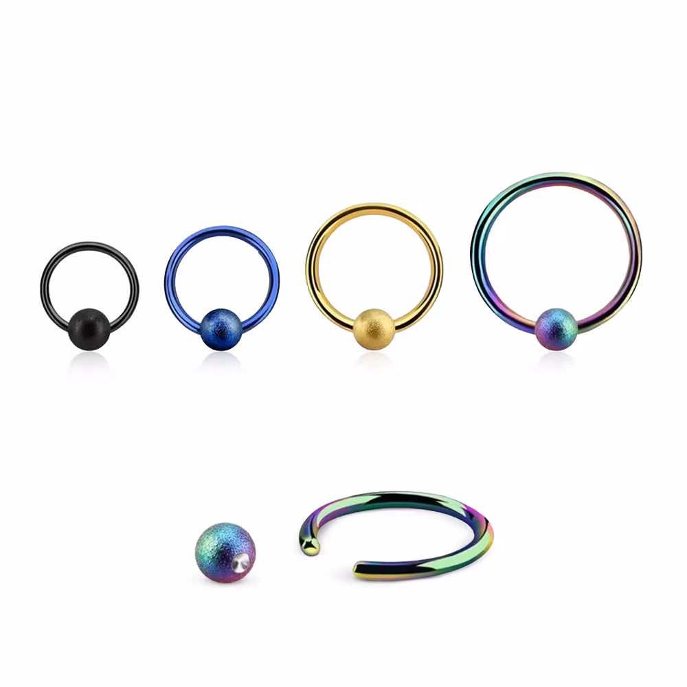 PVD-Pläterad BCR 1.2mm med 4mm frostad kula