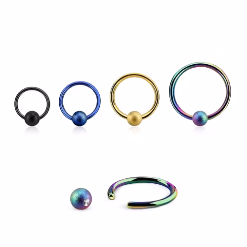 PVD-Pläterad BCR 1.2mm med 4mm frostad kula