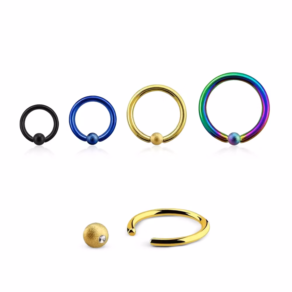 PVD-Pläterad BCR 1.6mm med 3mm frostad kula