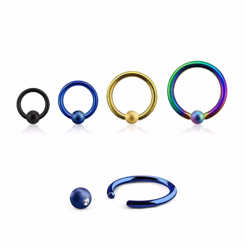 PVD-Pläterad BCR 1.6mm med 4mm frostad kula