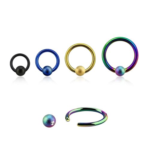 PVD-Pläterad BCR 1.6mm med 5mm frostad kula