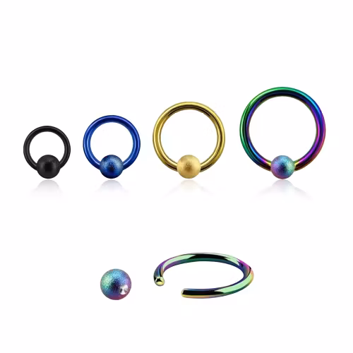 PVD-Pläterad BCR 1.6mm med 5mm frostad kula
