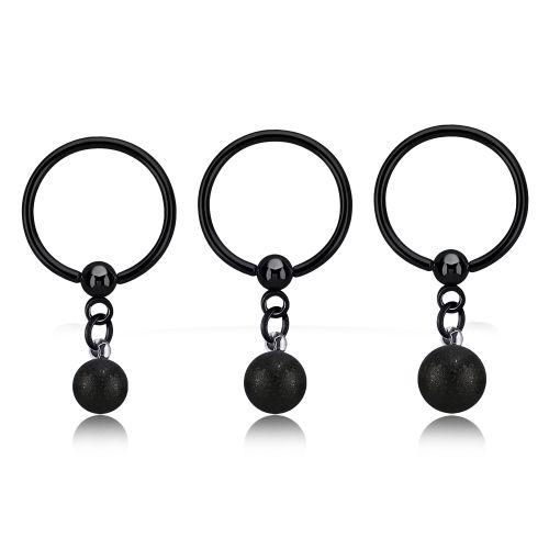 Svart BCR 1.2mm med frostad kula i hänge