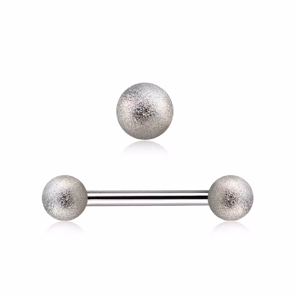Barbell 1.6mm med 5mm frostade kulor