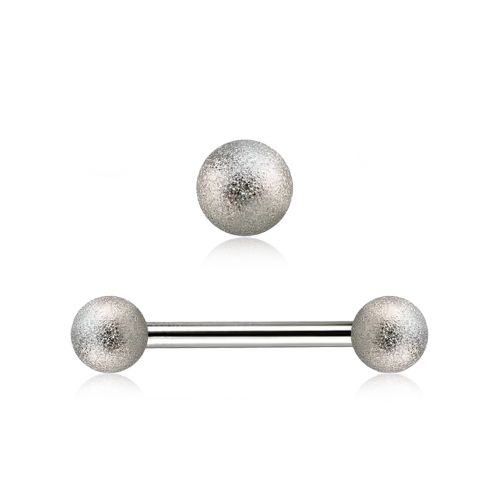 Barbell 1.6mm med 5mm frostade kulor