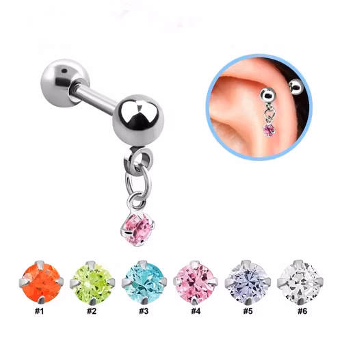 Helix Piercing - Rund cubic zirconia