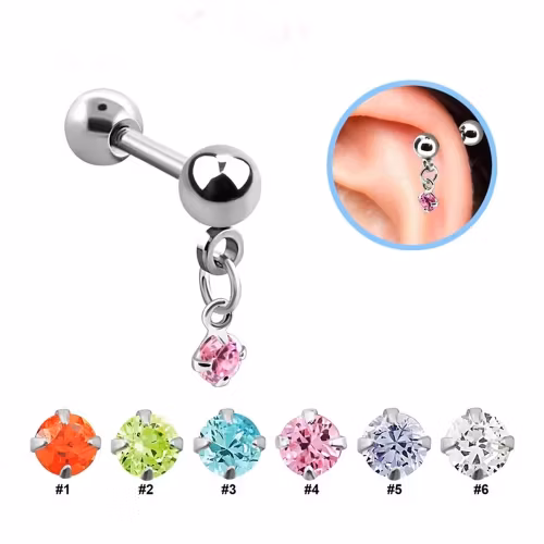 Helix Piercing - Fyrkantig cubic zirconia