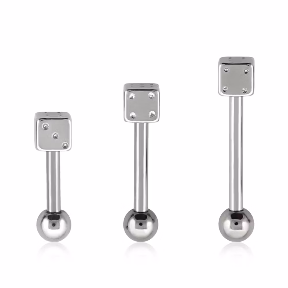 Tragus Barbell 1.2mm med 3mm tärning