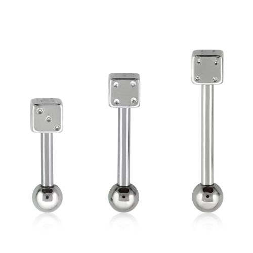 Tragus Barbell 1.2mm med 3mm tärning