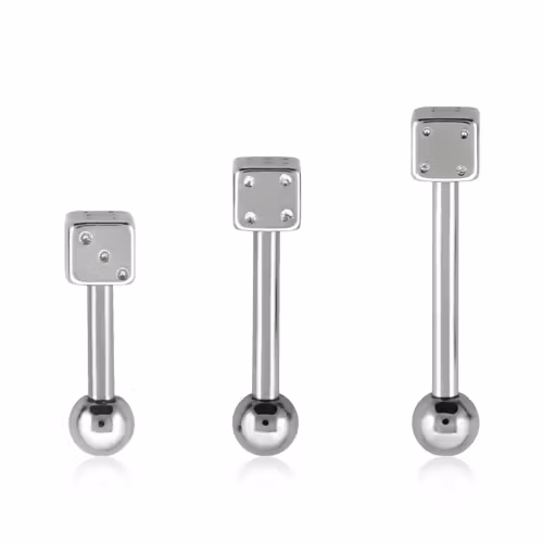 Tragus Barbell 1.2mm med 3mm tärning