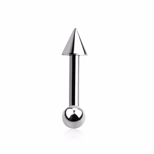 Tragus Barbell 1.2mm med 3mm kula och 4mm kon
