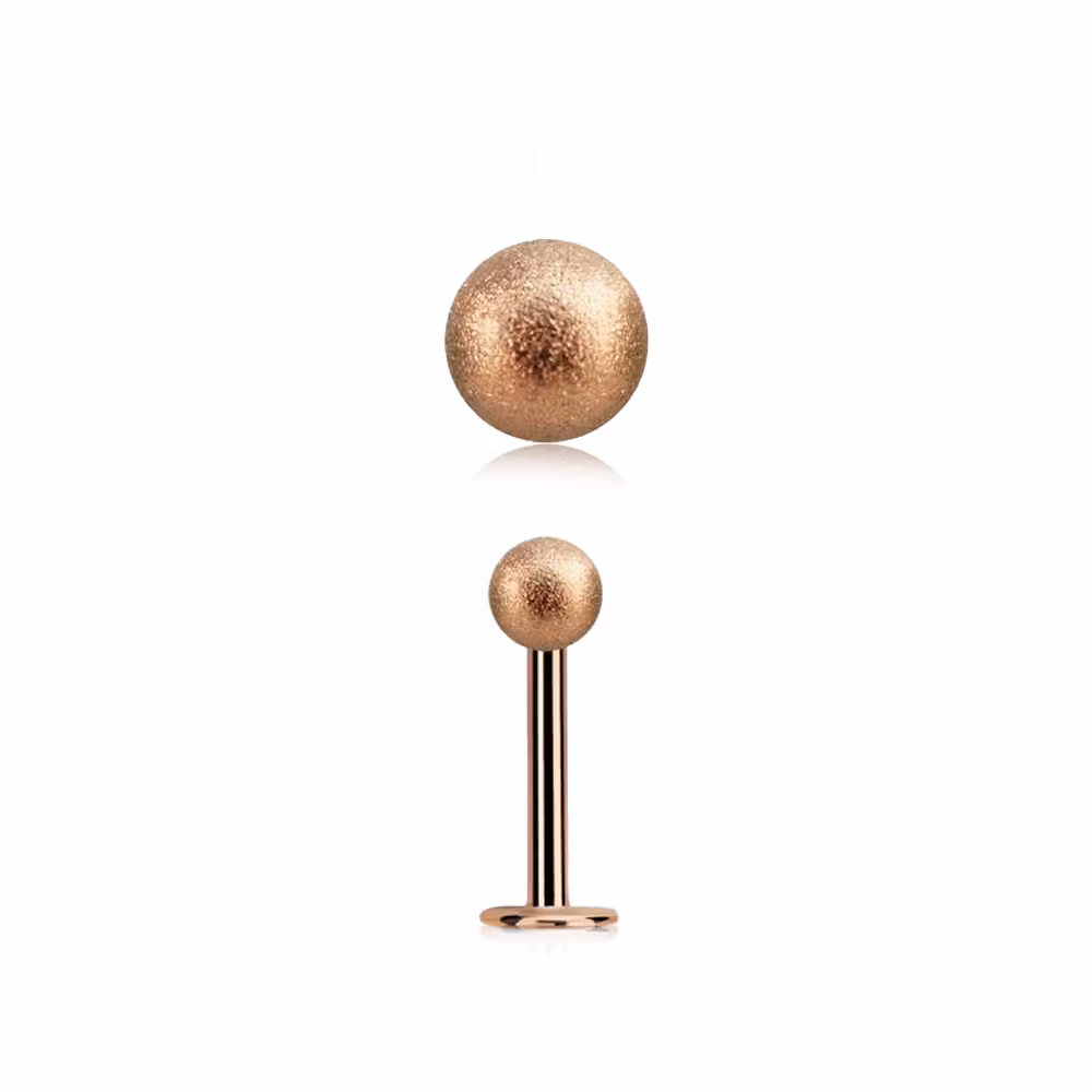 Labret / Monroe roséguld 1.2mm med 4mm frostad kula