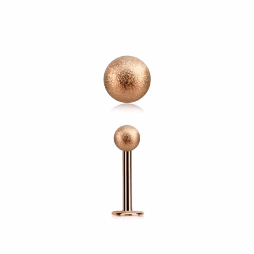 Labret / Monroe roséguld 1.2mm med 4mm frostad kula