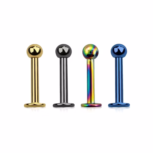 Eloxerad labret 1.6mm med 3mm kula