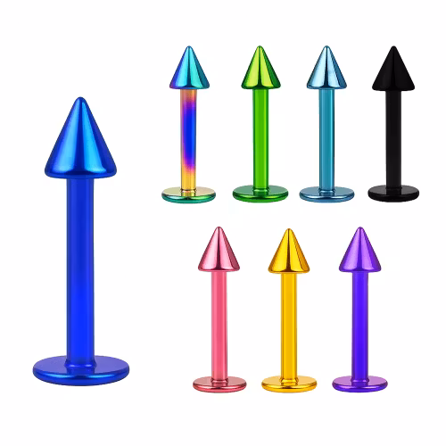 PVD-Pläterad Labret / Monroe 1.2mm med 3mm kon