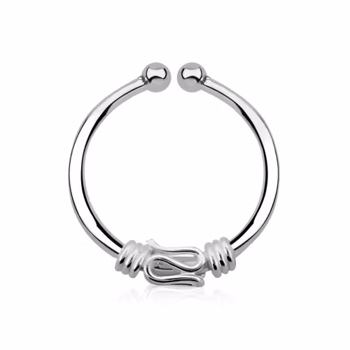 Fake septum i 925 silver - balinesisk tråd och flätad design