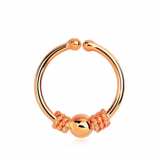 Fake Septum i roséguldpläterad 925 silver - balinesisk tråd och kula design