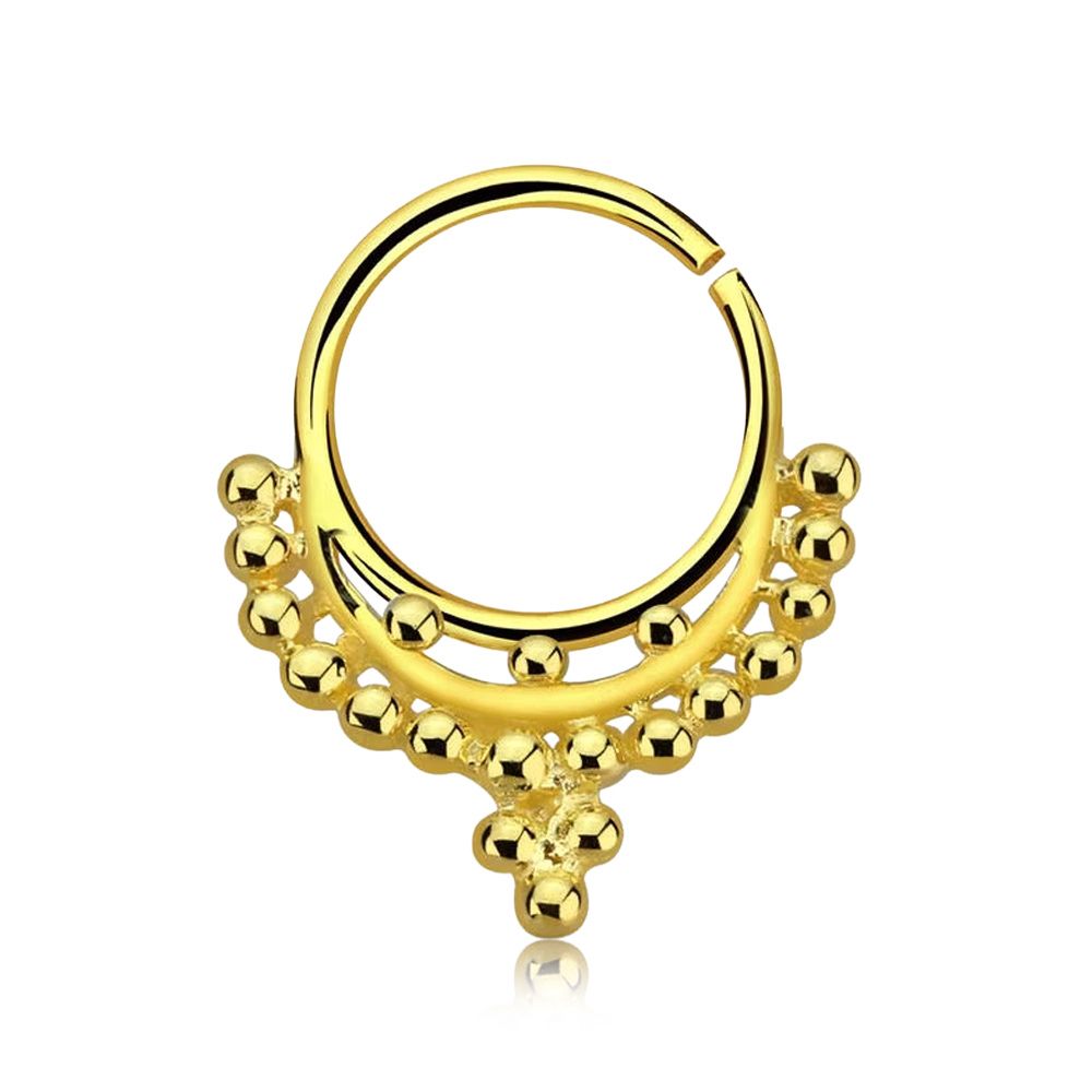 Septum piercing i guldpläterad 925 silver - Inspired by Indian Design