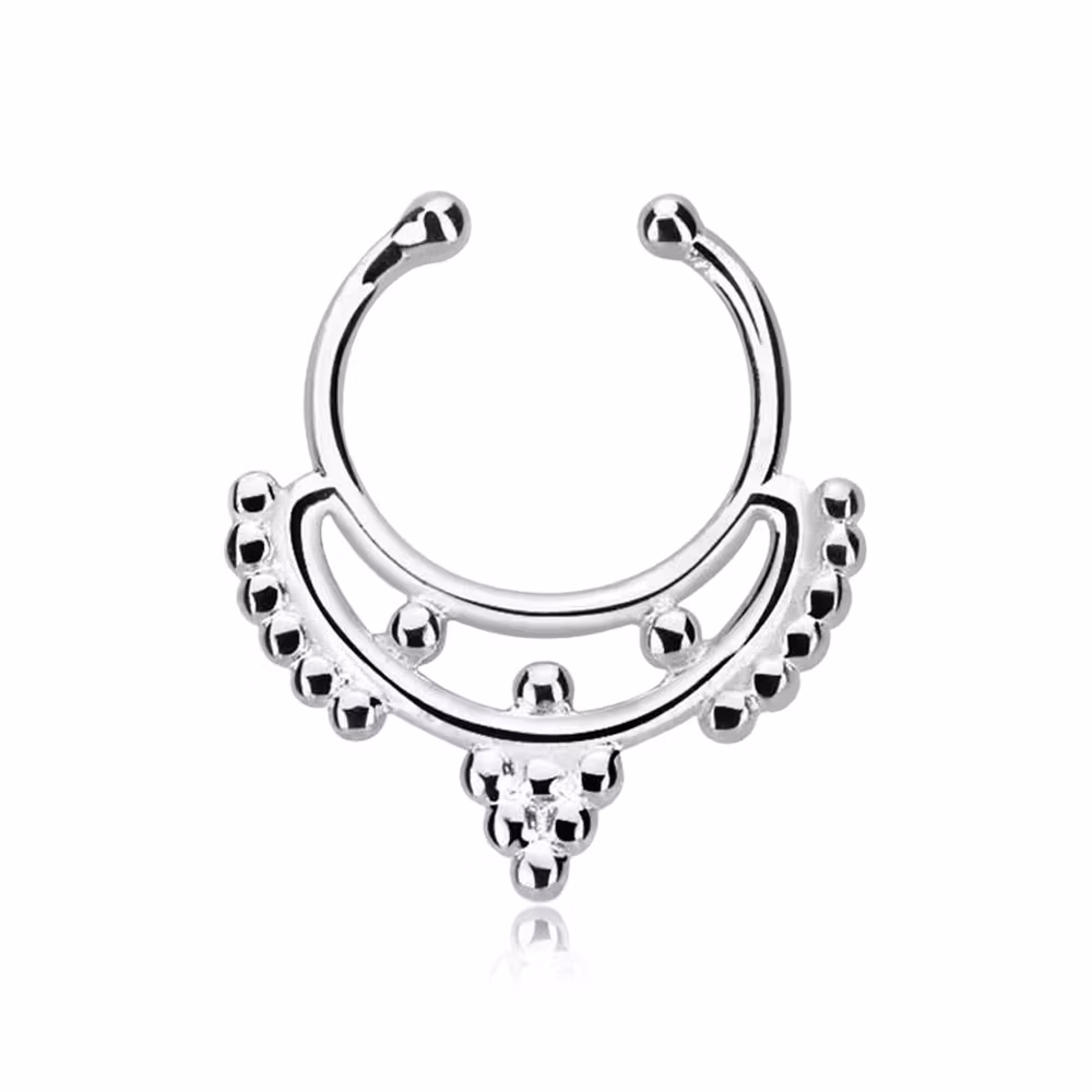Fake septum / septum hanger i 925-silver - Indian Design