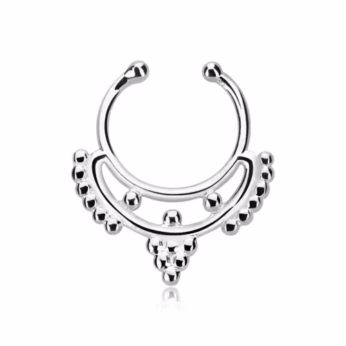 Fake septum / septum hanger i 925-silver - Indian Design