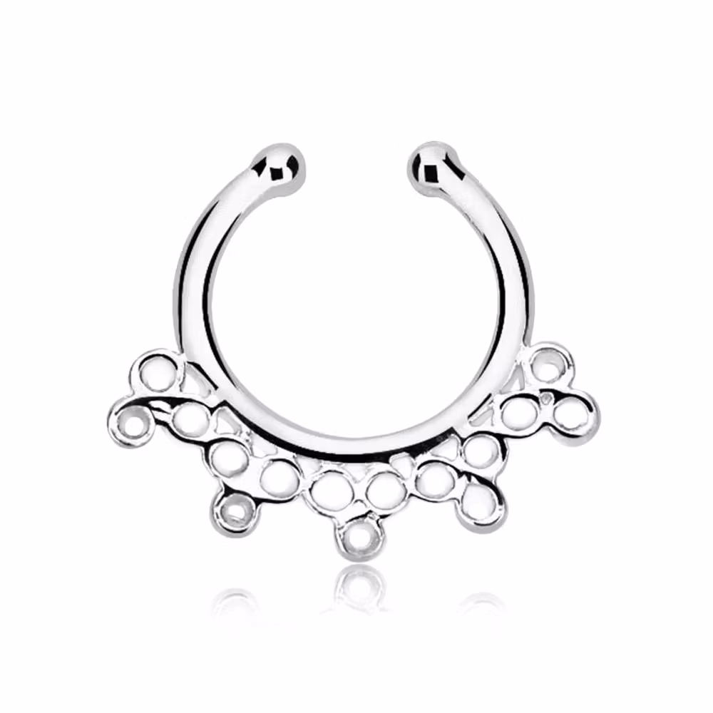 Fake septum / septum hanger i 925-silver - Hollow Indian Design