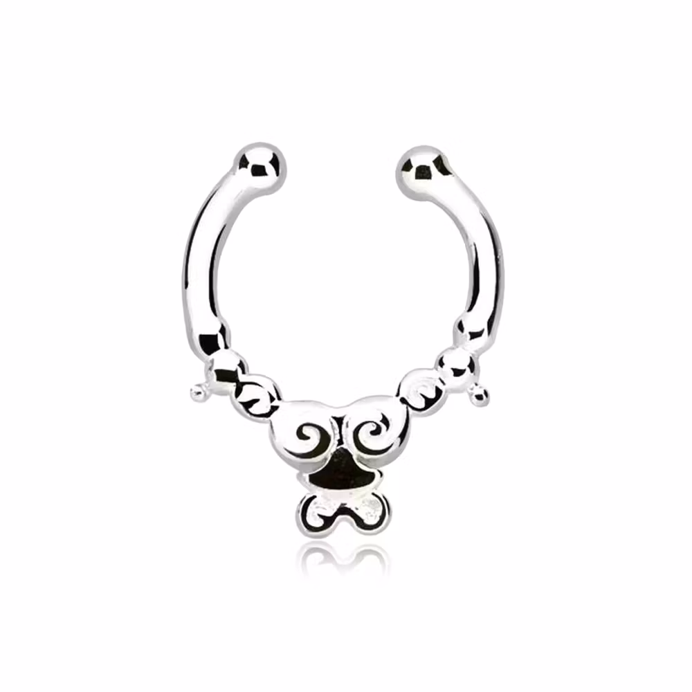 Fake septum / septum hanger i 925-silver - Indian Design