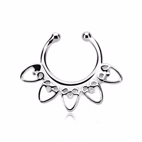 Fake septum / septum hanger i 925-silver - Indian Heart Design