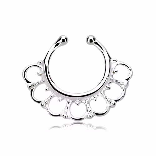Fake septum / septum hanger i 925-silver - Wide Indian Design