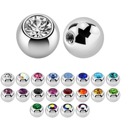 Lös kula med crystal 1.2mm / 2.5mm