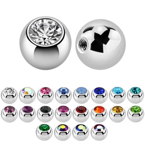 Lös kula med crystal 0.8mm / 3mm