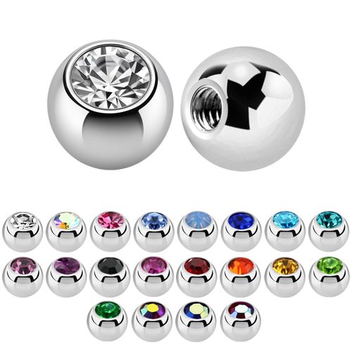 Lös kula med crystal 1.6mm / 6mm