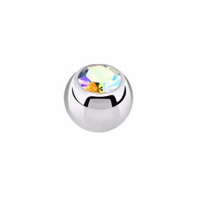 Lös kula med crystal 1.6mm / 6mm