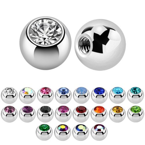 Lös kula med crystal 1.6mm / 5mm