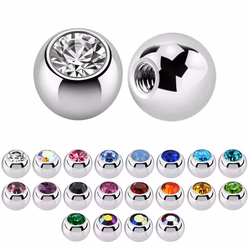 Lös kula med crystal 1.6mm / 5mm