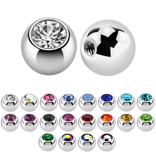 Lös kula med crystal 1.2mm / 5mm