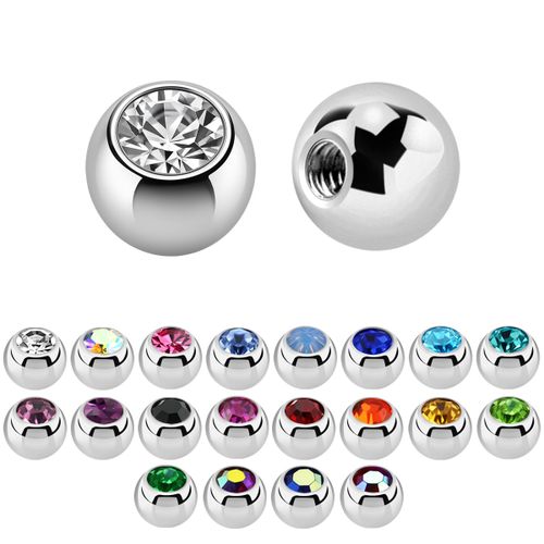 Lös kula med crystal 1.6mm / 4mm