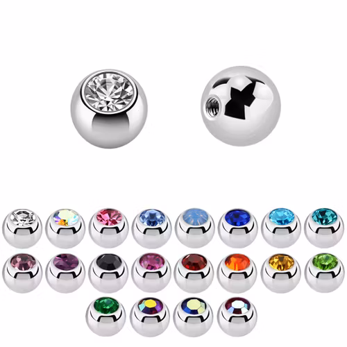 Lös kula med crystal 1.2mm / 3mm