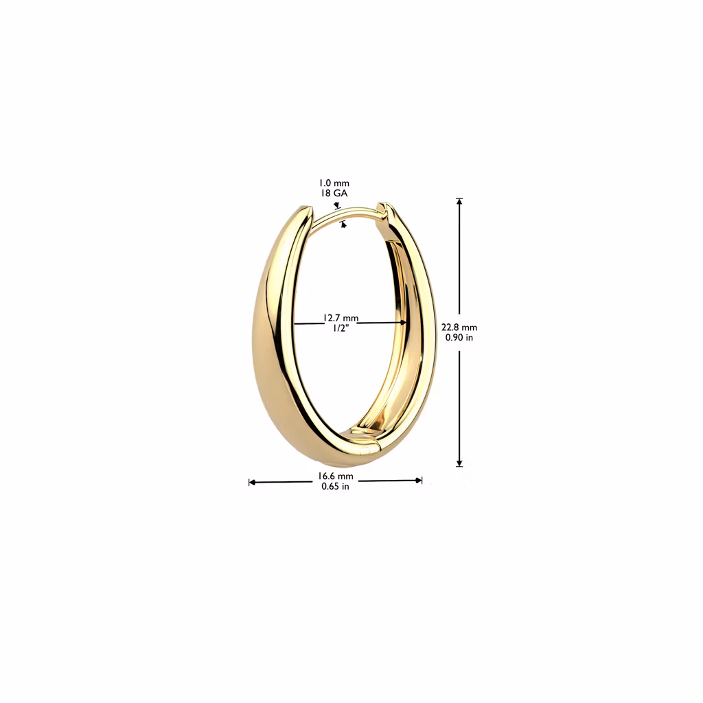 Örhänge i kirurgiskt stål - bred oval design (par)
