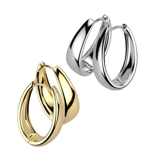 Örhänge i kirurgiskt stål - bred oval design (par)