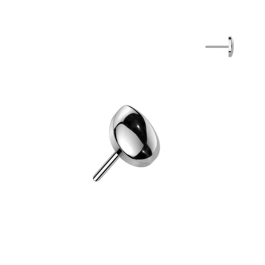 Threadless topp i titanium - Droppformad topp med rundade kanter