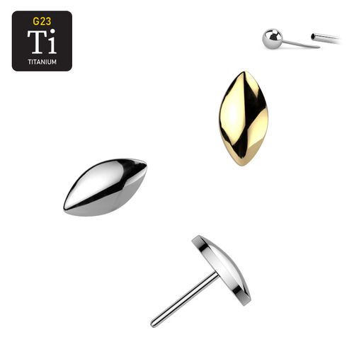 Threadless topp i titanium - Navettformad topp med rundade kanter