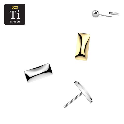 Threadless topp i titanium - Rektangel med rundade kanter